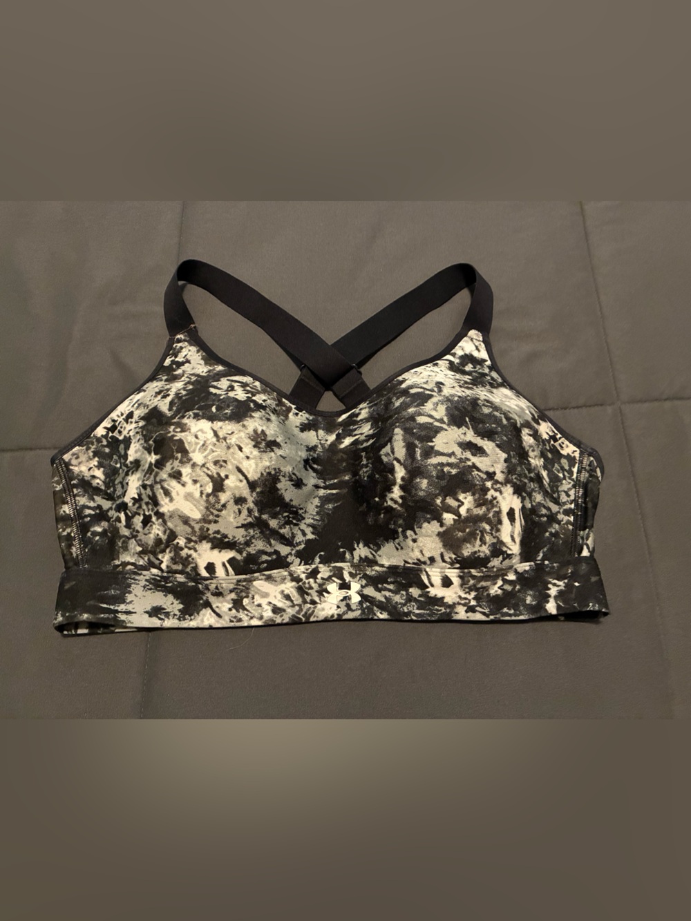 Under Armour High Impact Women Black & White Tie-Dye Seamless Sports Bra Size XL